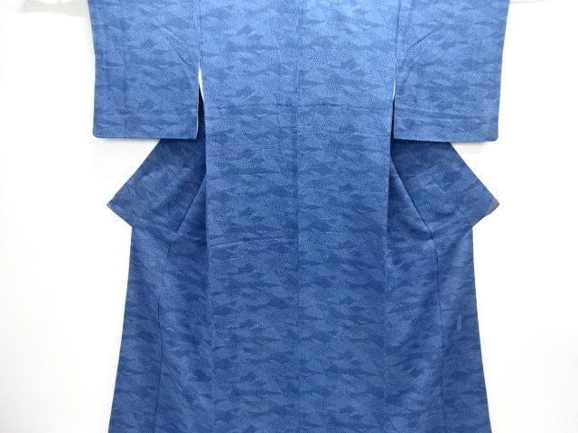 JAPANESE KIMONO / KOMON / CHIRIMEN / KATAZOME / MOUNTAINS / ARTIST WORK